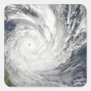 Tropische cycloon Yasi over Australië Vierkante Sticker