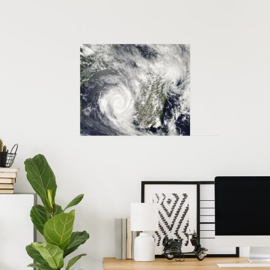 Tropische cycloonen Eric en Fanele 2 Poster (Thuiskantoor)