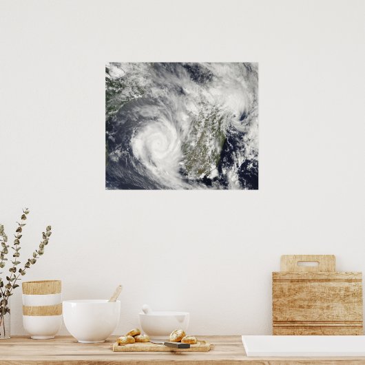 Tropische cycloonen Eric en Fanele 2 Poster (Keuken)