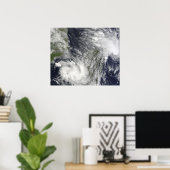 Tropische cycloonen Eric en Fanele Poster (Thuiskantoor)