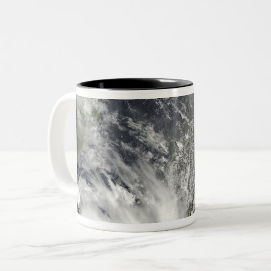 Tropische cycloonen Eric en Fanele Tweekleurige Koffiemok (Voorkant links)