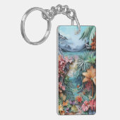 Tropische £ d stijl collage sleutelhanger (Voorkant Links)