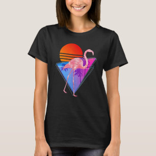 Tropische dampgolf-retroflectuur palmbomen Vogelro T-shirt
