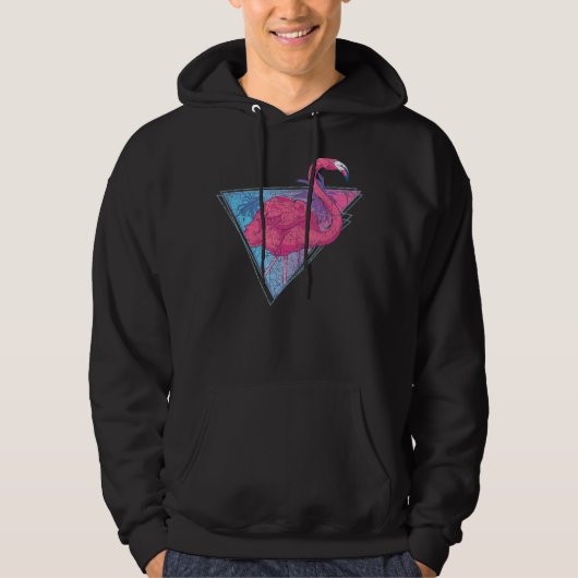Tropische dampgolfpalmen Exotic Bird Pink Fla Hoodie (Voorkant)