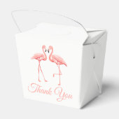 Tropische dank u roze bruiloft flamingo's bruids bedankdoosjes (Achterkant)