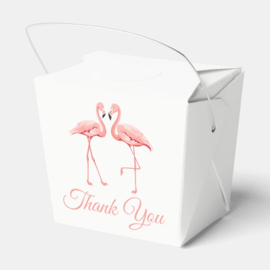 Tropische dank u roze bruiloft flamingo's bruids bedankdoosjes (Achterkant)