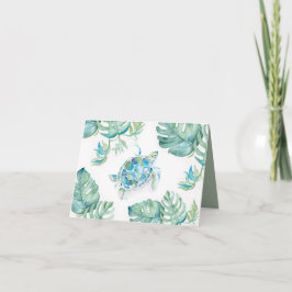 Tropische Dankjeweldans Waterverf Zeeschildpad Bedankkaart