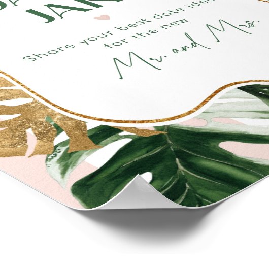 Tropische date nachtelijke ideeën. Roze streep Dat Poster (Hoek)