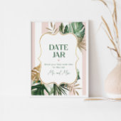 Tropische date nachtelijke ideeën. Roze streep Dat Poster