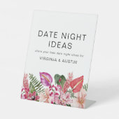 Tropische datum nachtteken reclamebord met voetstuk (Voorkant)