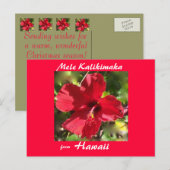 Tropische de fotokaart van Kerstmis van de Bloem Feestdagenkaart (Voorkant / Achterkant)