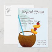 Tropische deegwaren, uitnodiging voor cocktailpart briefkaart (Voorkant / Achterkant)