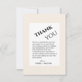 Tropische delicate pampas gras boho chique bruilof bedankkaart (Achterkant)