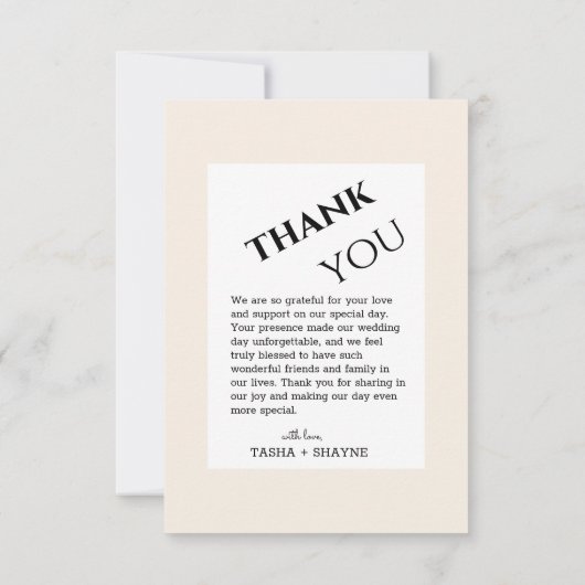 Tropische delicate pampas gras boho chique bruilof bedankkaart (Achterkant)