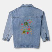 Tropische denim jas - Uw stukje paradijs Jacket (Achterkant)