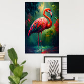 Tropische Depressie - Flamingo Poster Print (Thuiskantoor)