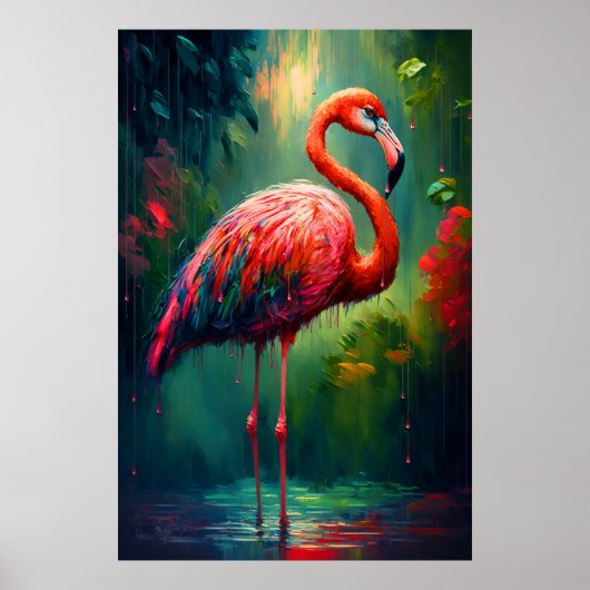 Tropische Depressie - Flamingo Poster Print (Voorkant)