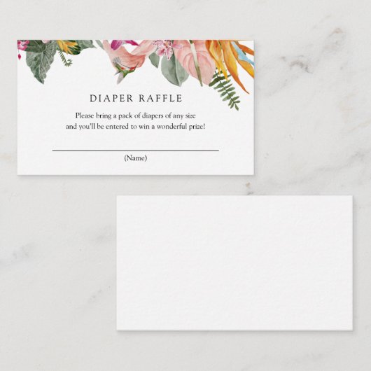 Tropische diapraffle behuizing informatiekaartje (Voorkant / Achterkant)