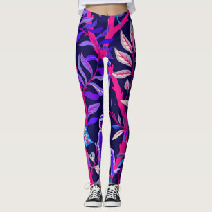 Tropische dieren: blauwe apen patroon. leggings