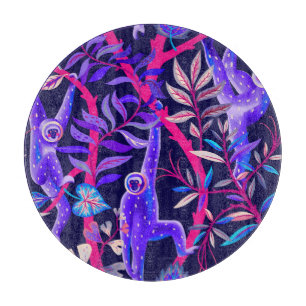 Tropische dieren: blauwe apen patroon. snijplank