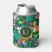 Tropische dieren en bladpatroon blikjeskoeler (Blikje Voorkant)