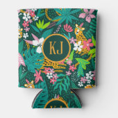 Tropische dieren en bladpatroon blikjeskoeler (Voorkant)