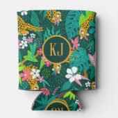 Tropische dieren en bladpatroon blikjeskoeler (Achterkant)