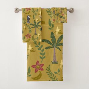 Tropische dieren naadloze patroonaap, ara bad handdoek