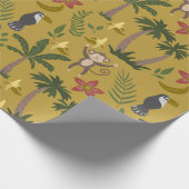 Tropische dieren naadloze patroonaap, ara cadeaupapier (Hoek)