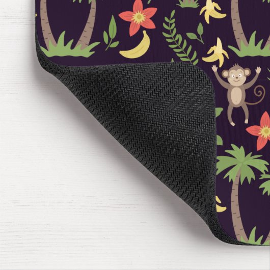 Tropische dieren naadloze patroonaap en ara muismat (Hoek)