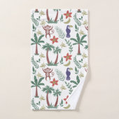 Tropische dieren naadloze patroonara's en aap bad handdoek (Handdoek)