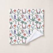 Tropische dieren naadloze patroonara's en aap bad handdoek (Wasdoekje)