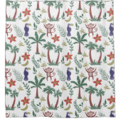 Tropische dieren naadloze patroonara's en aap douchegordijn (Voorkant)