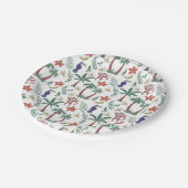 Tropische dieren naadloze patroonara's en aap papieren bordje (Gekanteld)