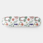 Tropische dieren naadloze patroonara's en aap persoonlijk skateboard (Horizontaal)