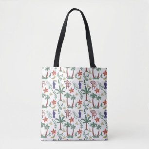 Tropische dieren naadloze patroonara's en aap tote bag