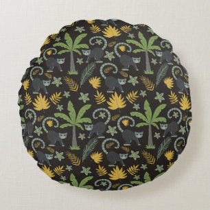 Tropische dieren naadloze patroonpalmboom rond kussen