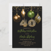 Tropische Dierenhuid Baubles 40e Verjaardagsfeest Kaart (Voorkant)