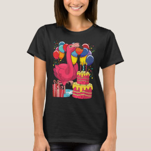 Tropische Dierenvogel Kids Verjaardagstaart Roze V T-shirt