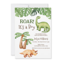Tropische dinosaurus-Baby shower