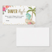 Tropische Dinosaurus Luier Raffle Enclosure Kaart (Voorkant / Achterkant)