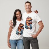 Tropische Dinosaurus Rawr AI Art T-shirt (Unisex)