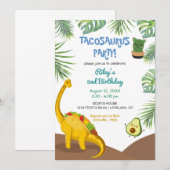 Tropische dinosaurus Tacos Tacosaurus Birthday Kaart (Voorkant / Achterkant)