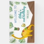 Tropische dinosaurus taco's Tacosaurus Feest Verja Spandoek (Verticaal)