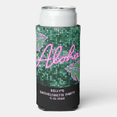 Tropische Disco Bachelorette Party Neon Seltzer Blikjeskoeler (Seltzer Achterkant)