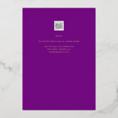 Tropische Disco Wedding Invitation Gold Magenta Folie Uitnodiging (Achterkant)