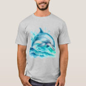 Tropische dolfijn onder het Zee Ocean Surfer Beach T-shirt (Voorkant)