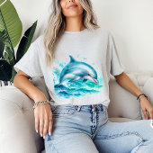 Tropische dolfijn onder het Zee Ocean Surfer Beach T-shirt