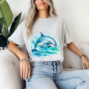 Tropische dolfijn onder het Zee Ocean Surfer Beach T-shirt