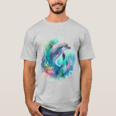 Tropische dolfijn onder het Zee Ocean Surfer Beach T-shirt (Voorkant)